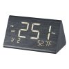 Digital Alarm Clock, Wooden Desk Clock with Dual Alarm, USB Port, Snooze, Night Light, Voice Control, Adjustable Volume
