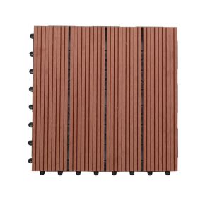 One box of 11 pieces, 300 * 300 * 22mm per piece Outdoor garden floor tiles Pool wood plastic DIY buckle splicing wpc