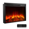 Electric Fireplace Insert, 40 inch Recessed and Wall Mounted with Adjustable Flame Color Brightness & 8h Timer & Remote Control