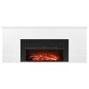 75 inch Freestanding Fireplaces, 1500W 5120BTU Fake Electric Fireplace Stove Heater with Mantel, Overheating Protection, Adjustable Flames,Timer