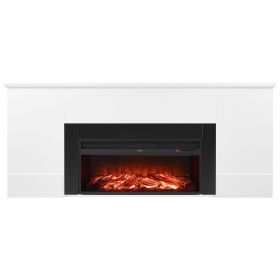 75 inch Freestanding Fireplaces, 1500W 5120BTU Fake Electric Fireplace Stove Heater with Mantel, Overheating Protection, Adjustable Flames,Timer