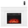 43 inch Freestanding Fireplaces, 1500W 5120BTU Fake Electric Fireplace Stove Heater with Mantel, Overheating Protection, Adjustable Flames,Timer