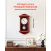 Grandfather Clock, 18 in Classic Vintage Pendulum Clock, Pine Wood & MDF Wall Clocks with Quartz Movement and Quiet Design, for Living Room, Bedroom