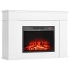 43 inch Freestanding Fireplaces, 1500W 5120BTU Fake Electric Fireplace Stove Heater with Mantel, Overheating Protection, Adjustable Flames,Timer