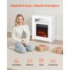 33 inch Freestanding Fireplaces, 1500W 5120BTU Fake Electric Fireplace Stove Heater with Mantel, Overheating Protection, Adjustable Flames,Timer