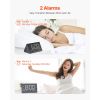 Digital Alarm Clock, Wooden Desk Clock with Dual Alarm, USB Port, Snooze, Night Light, Voice Control, Adjustable Volume