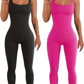 Women's Suspender Tank Top Tights (Option: Black pink-M)