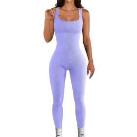 Women's Suspender Tank Top Tights (Option: Purple-M)