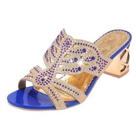 Ladies fashion sandals (Option: Blue-35)
