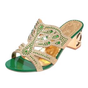 Ladies fashion sandals (Option: Green-41)