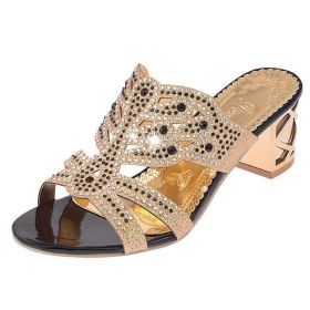 Ladies fashion sandals (Option: Black-38)