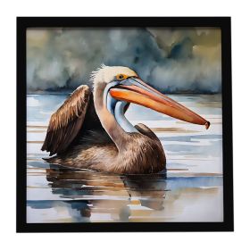 Pelican Framed Metal Print Bathroom, Kitchen, Office, Home Decor Wall Art Ready to Hang, Square, 8X8 (Default: Default)